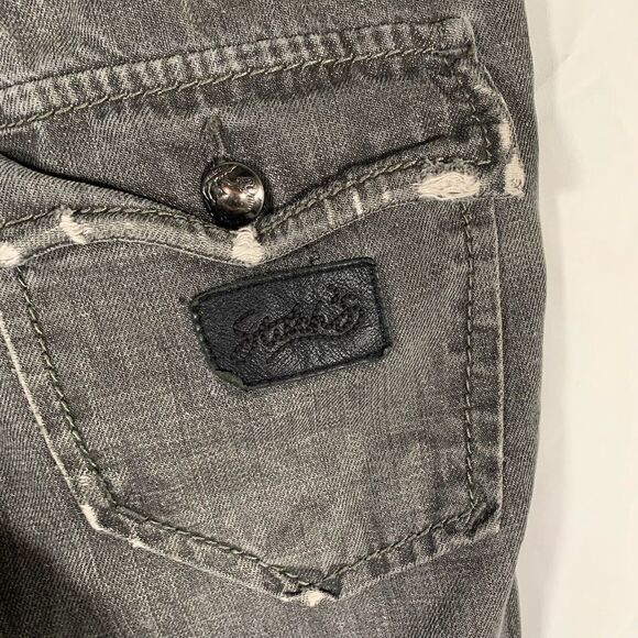 Stitch’s Jeans Women’s 33 Grey Bootcut Distressed Denim Bullet 100% Cotton - Picture 8 of 16